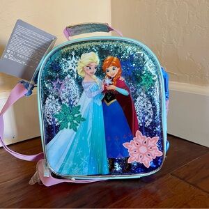 Disney Frozen Snowflake Lunch Bag with Pink and Blue Accents New With Tags